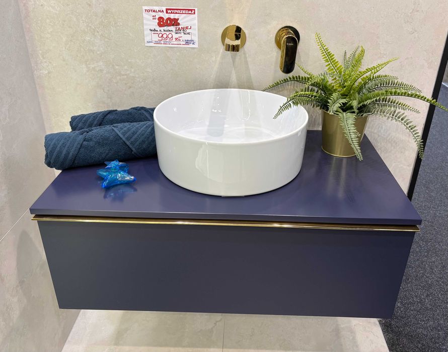 Szafka łazienkowa z blatem LOOK 80cm kolor granatowy