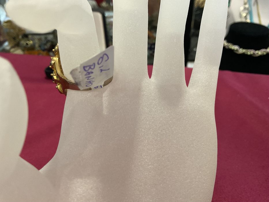 Anel prata banhado a ouro medida 21 mm   Anúncios abaixo