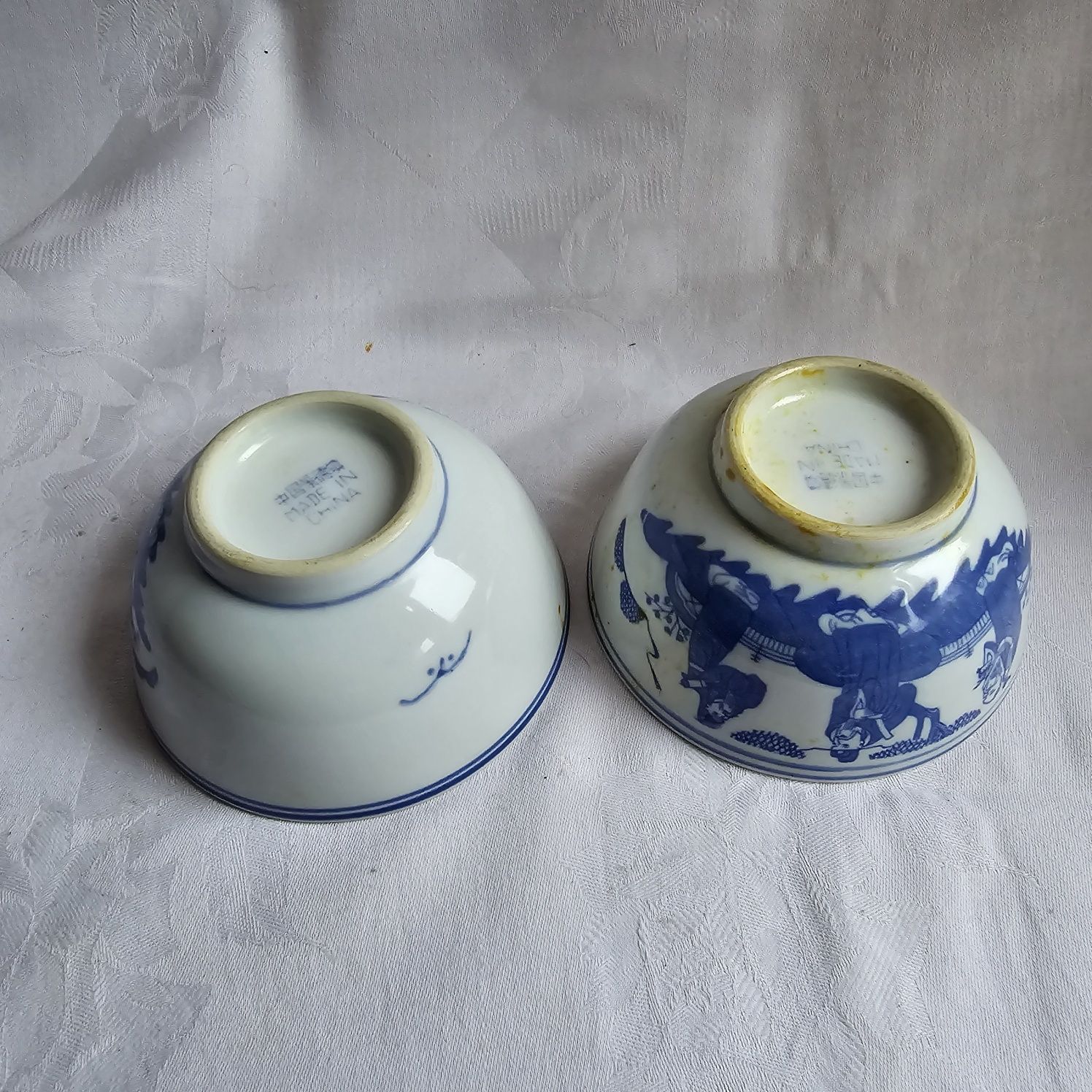 2x Chińskie miseczki porcelana zdobiona fajans 11,5cm x 5.5cm
