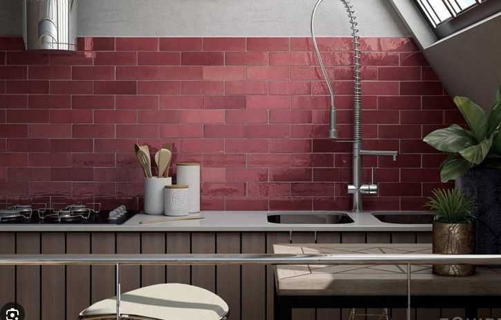 płytki ścienne artisan burgund 6,5x20 equipe