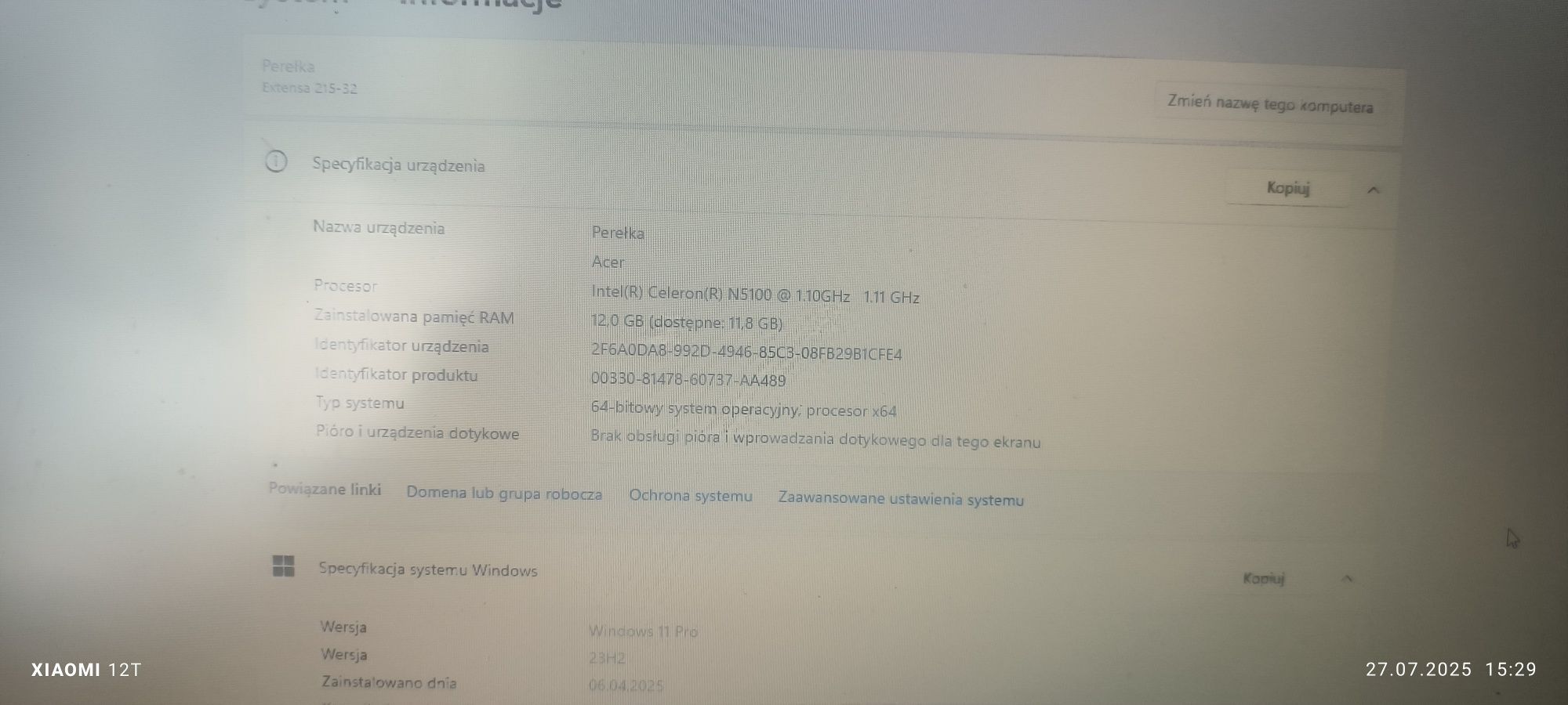 Laptop Acer na sprzedaż