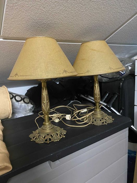 Par de candeeiros de mesinha de cabeceira vintage