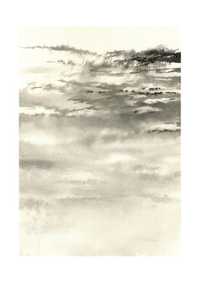 Obraz malowany tuszem, czarno-biały, Zimowa rzeka