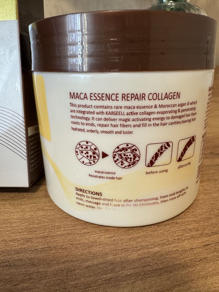 Набір для відновлення волосся Karseell Maca Power Collag маска та олія