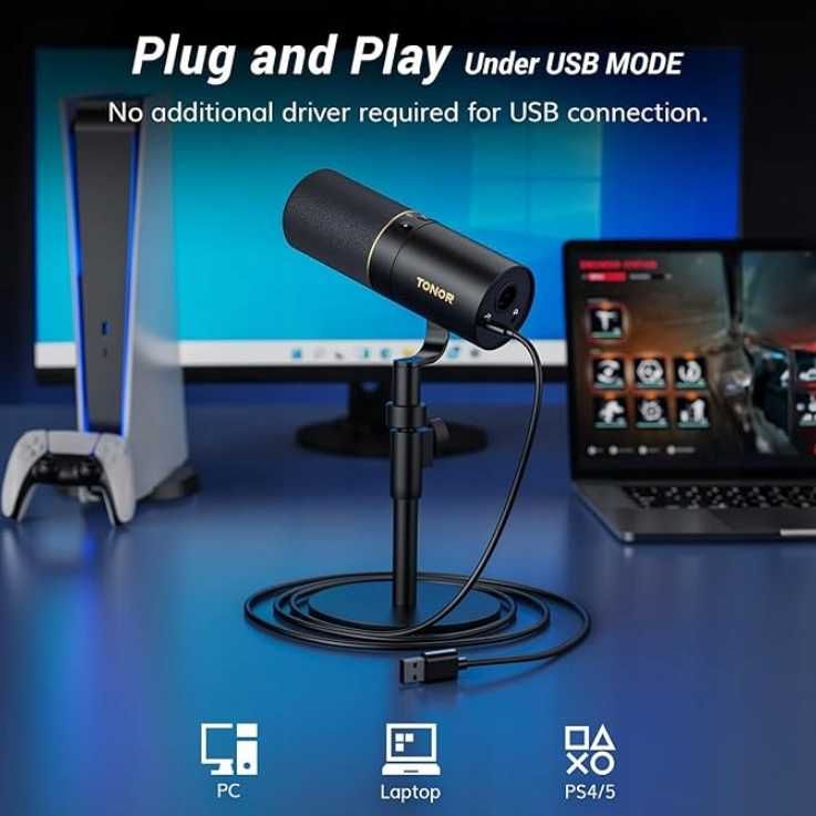 Mikrofon USB XLR TONOR TD520 do streamingu podcastów nagrań PRO