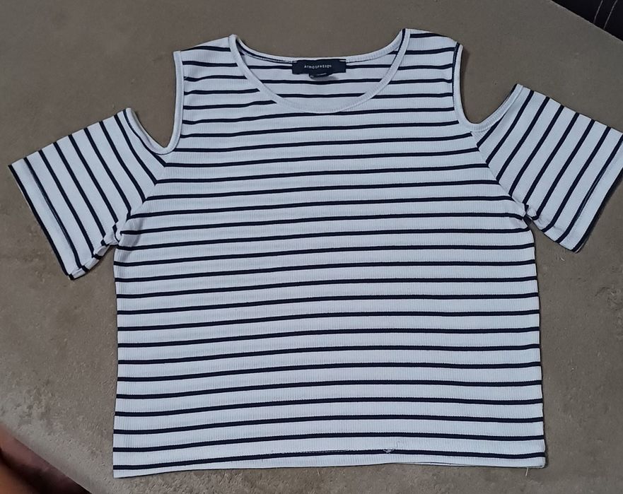 Krótki top w paski XXL