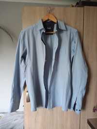 Błękitna gładka koszula męska