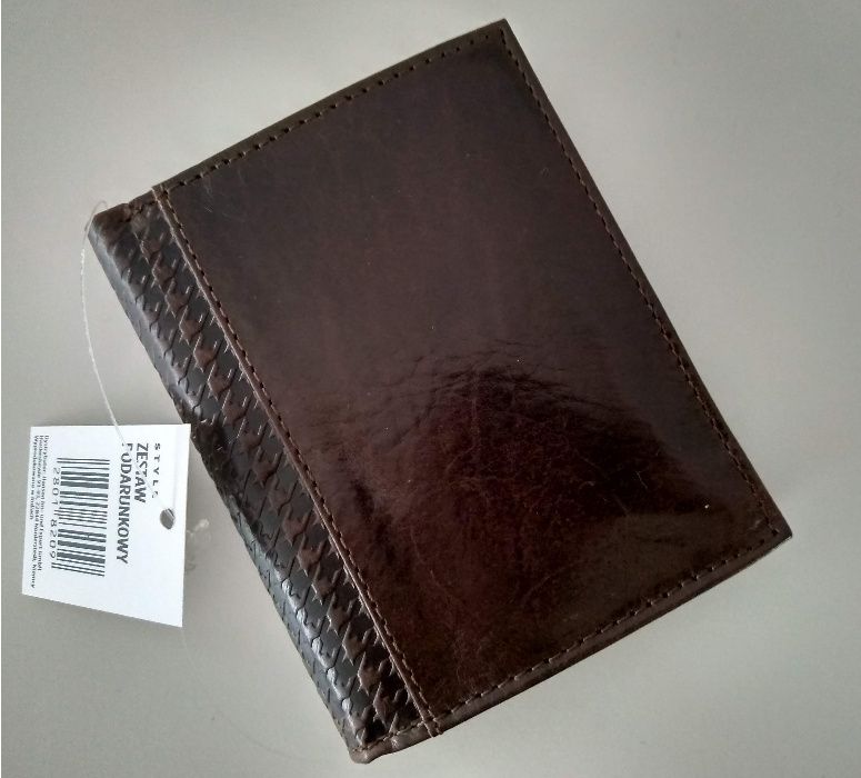 NOWY Zestaw: portfel, etui na karty (RFID), brelok, okładka na karty