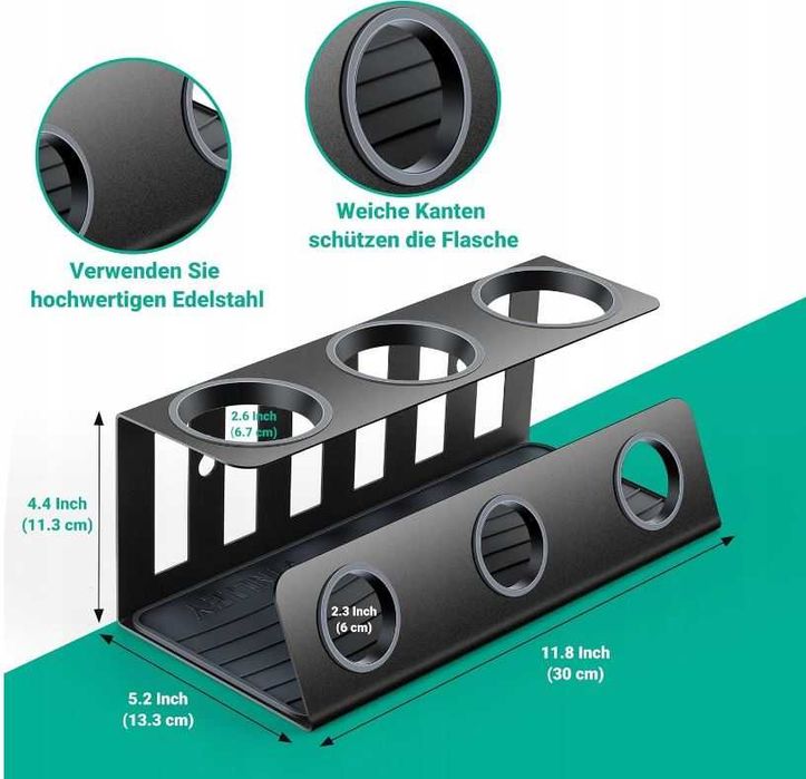 VINLLEY Ociekacz Na Butelki Soda Stream Uchwyt na 3 butelki