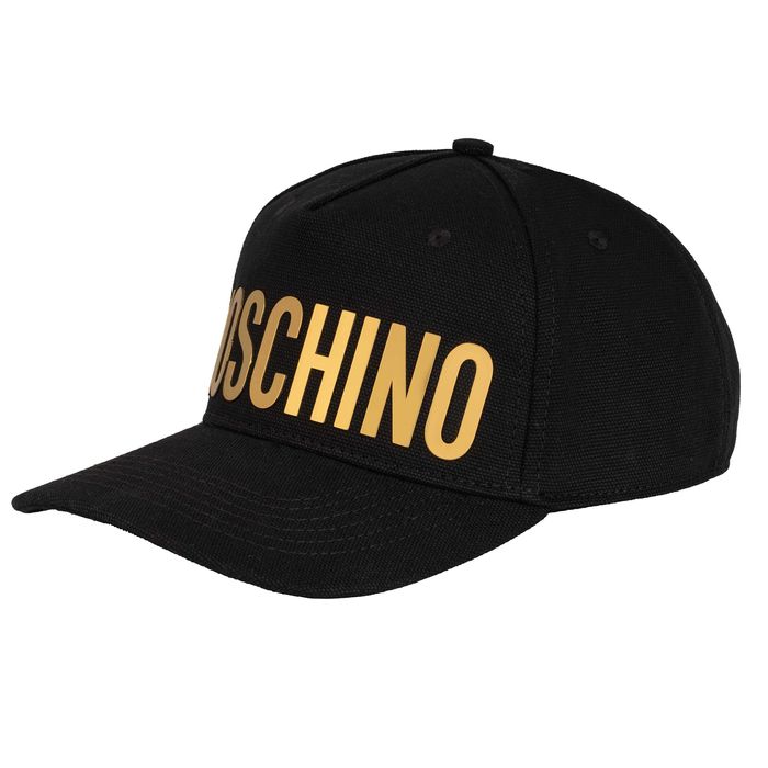 MOSCHINO MILANO luksusowa włoska czapka NERO/ORO