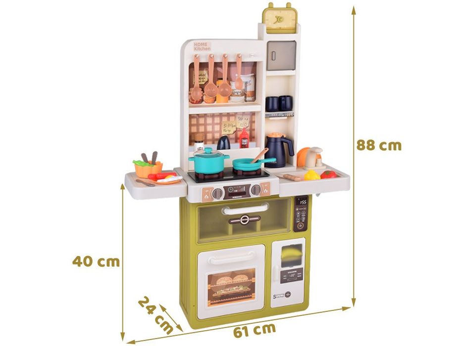 Interaktywna Kuchnia Lodówka Kran Zmywarka Naczynia akcesoria 55 el