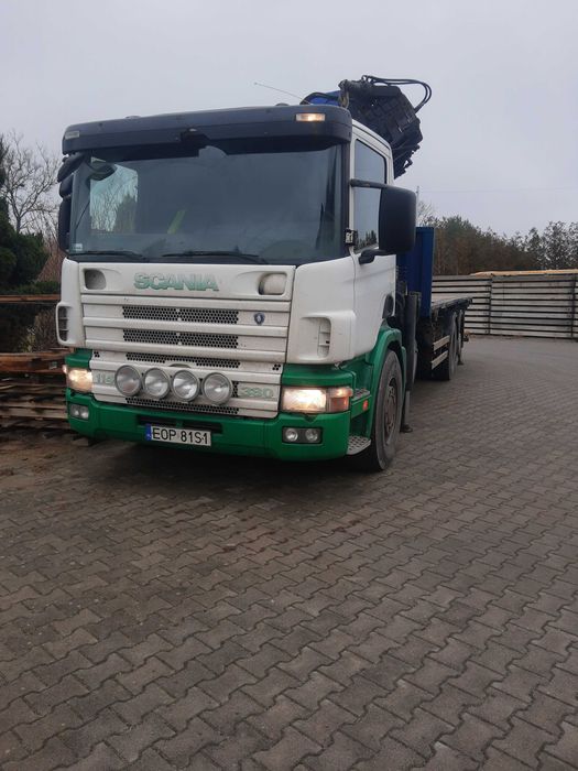 SCANIA P114 6x2 oś skrętna 380 rok.2004, HDS Palfinger 26000, BDF