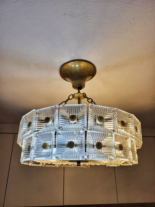 Żyrandol art deco prl kultowy MEOS