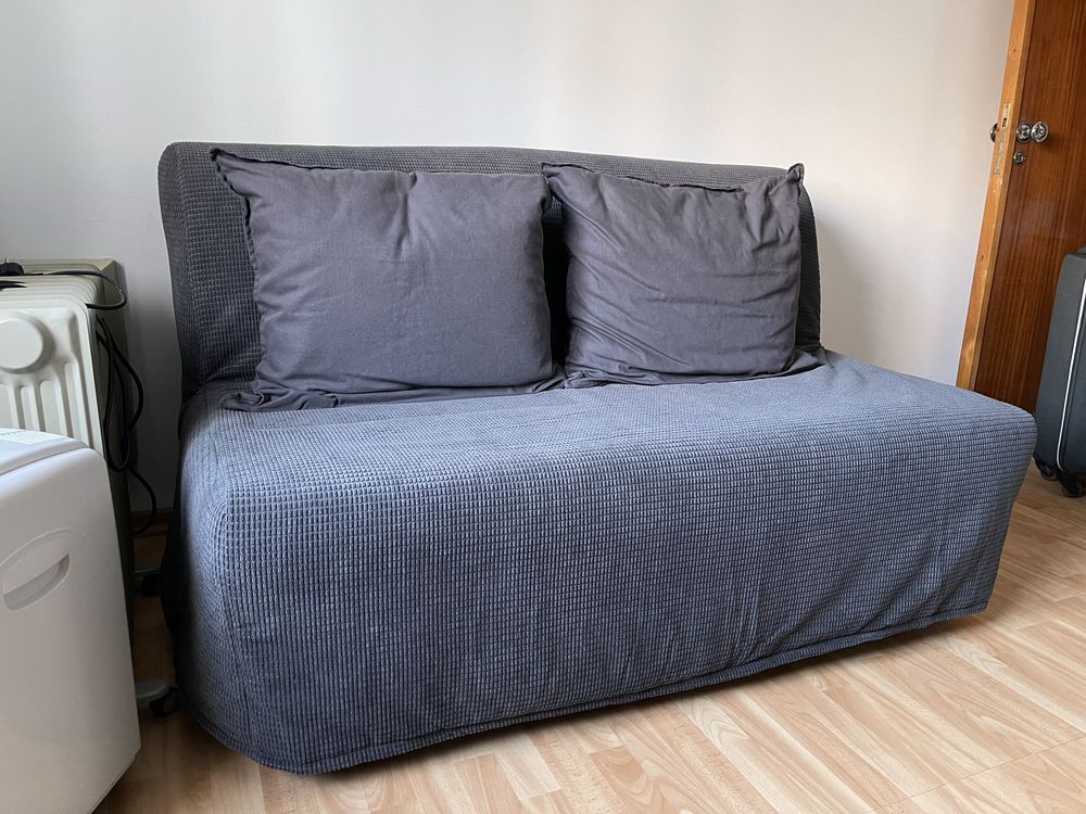 Sofá cama 2 lugares com capa lycksele e 2 almofadas