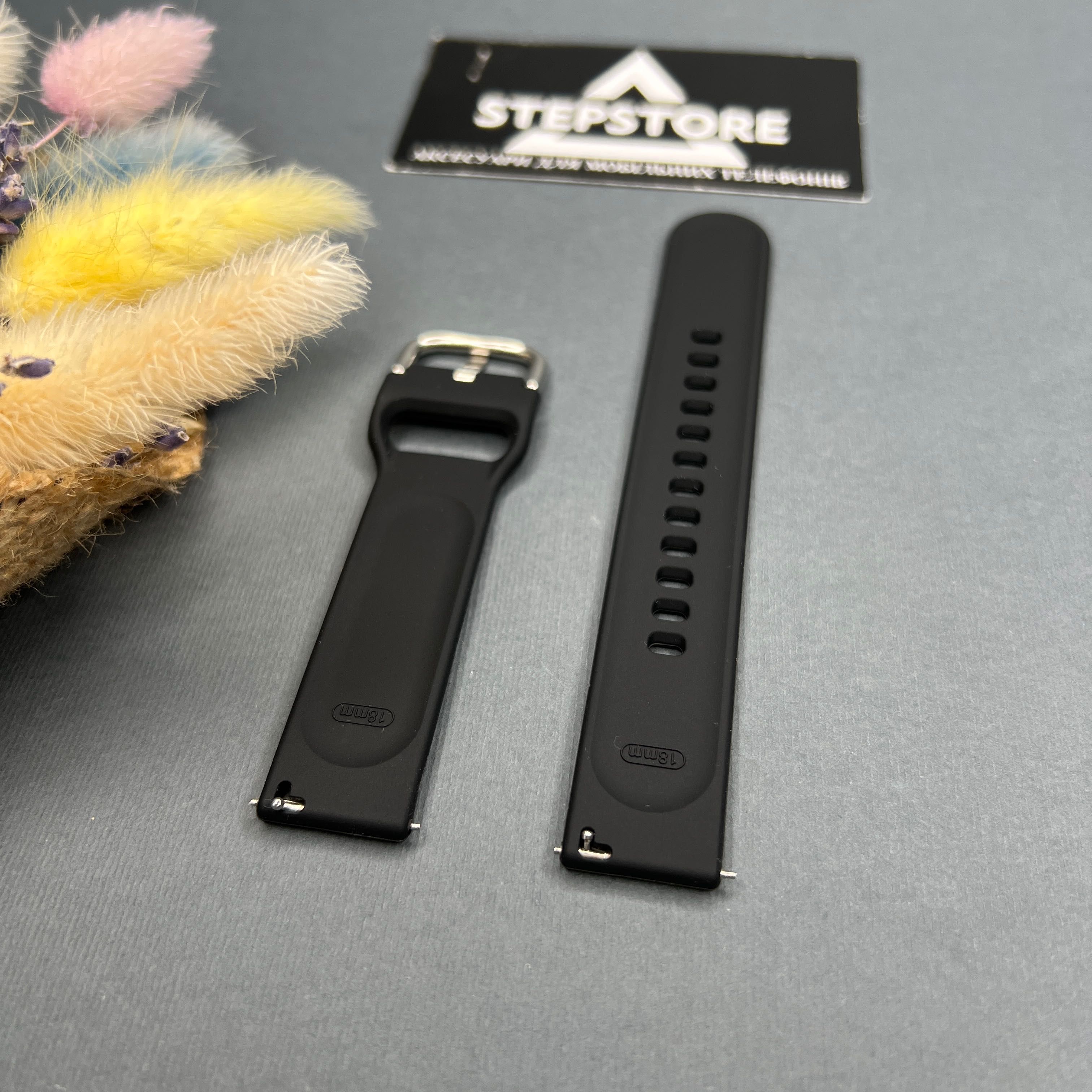 Ремешок для смарт-часов 18 mm мм силиконовый на классической застежке