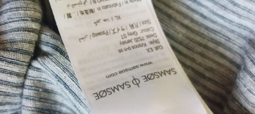 Szaro- granatowy tshirt w paski Samsoe Samsoe rozmXL