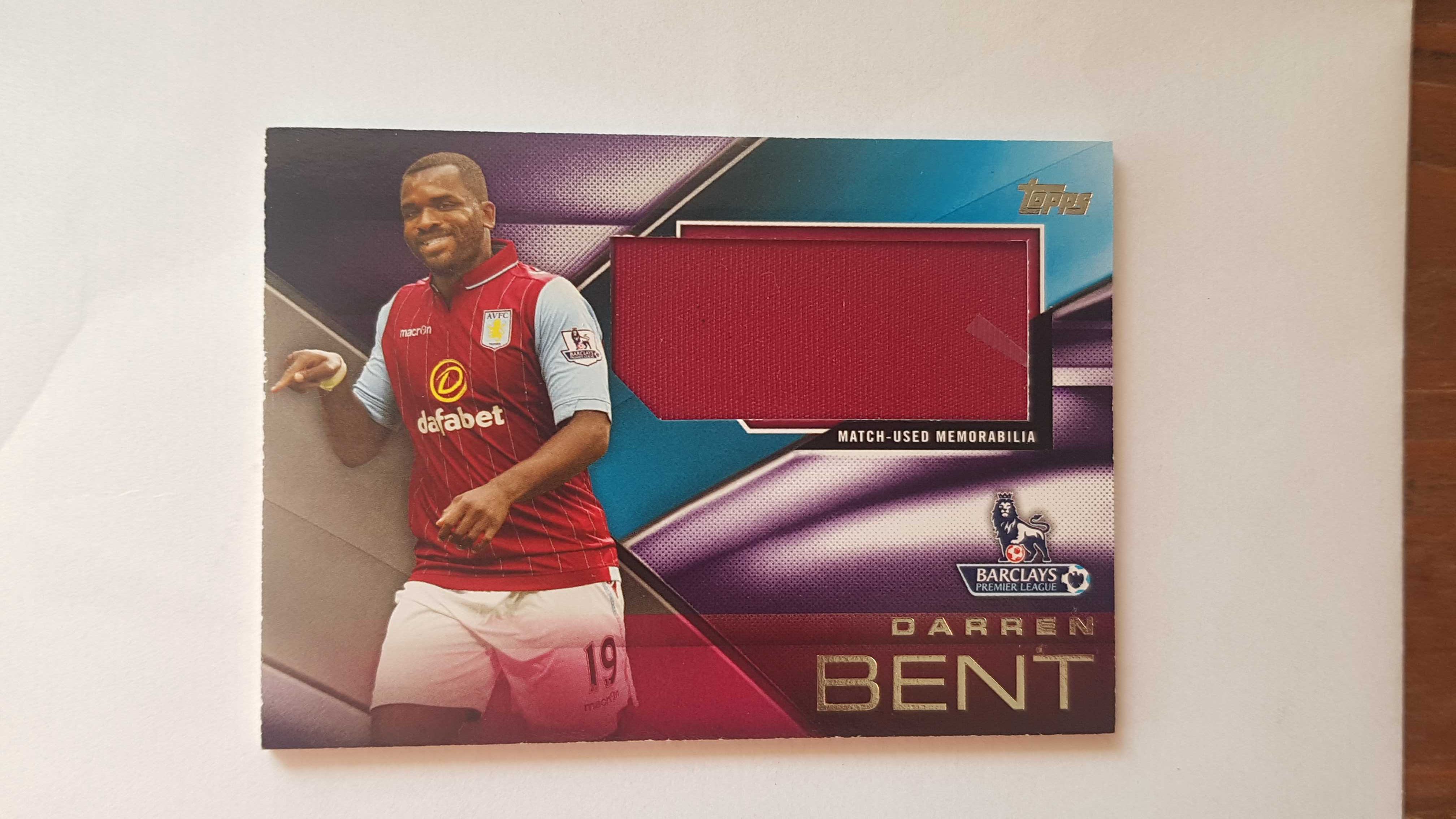 Topps Premier League 2014 DARREN BENT karta koszulka patch limited 50