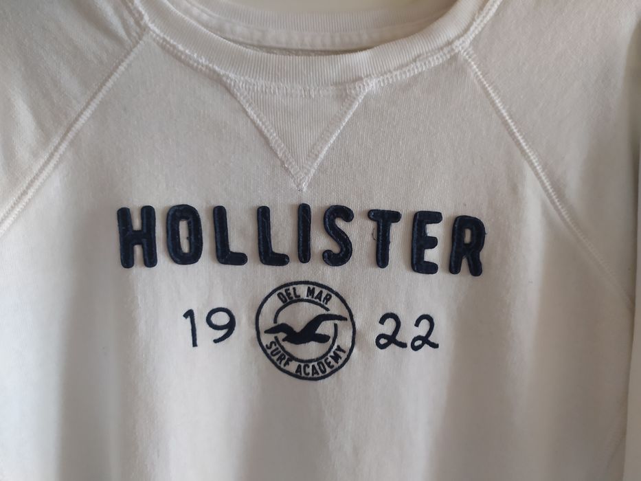 Bluza Hollister biała dresowa r,S,bawelna