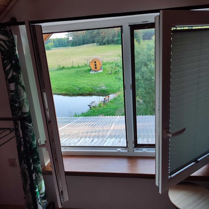 Domek nad jeziorem z balią i jakuzzi !!!