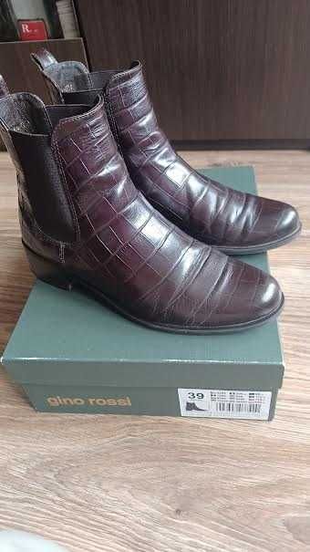 czekoladowe sztyblety GINO ROSSI rozmiar 39