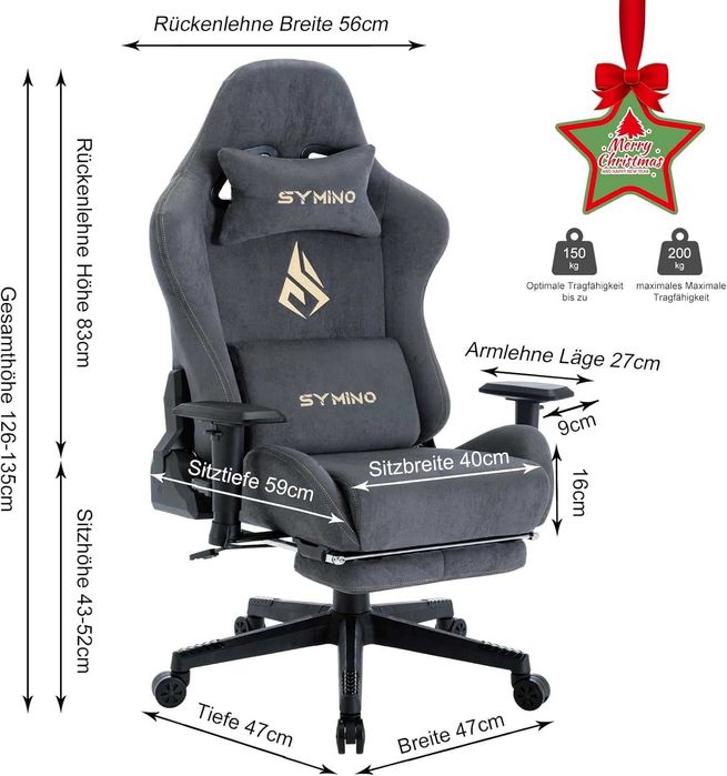 Nowy fotel biurowy / krzesło gamingowe / SYMINO / komputerowe !K508!