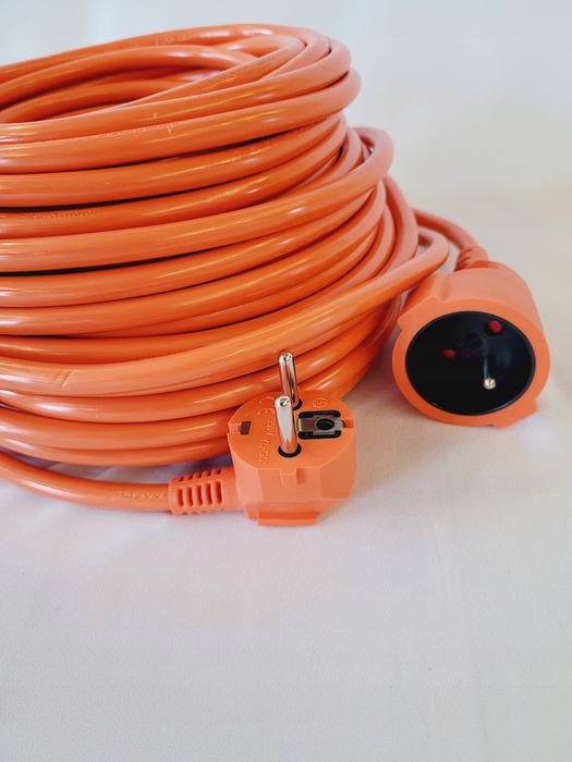 Przedłużacz budowlany ogrodowy 50 m pomarańczowy 3x2,5mm, gruby solidn