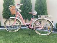Rower miejski „pudrowy róż” dla dziewczynki