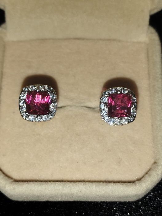 Серьги серебро Red Zirconia