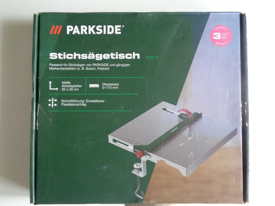 Parkside - Stół do wyrzynarki - blat roboczy 32 x 30 cm - nowy