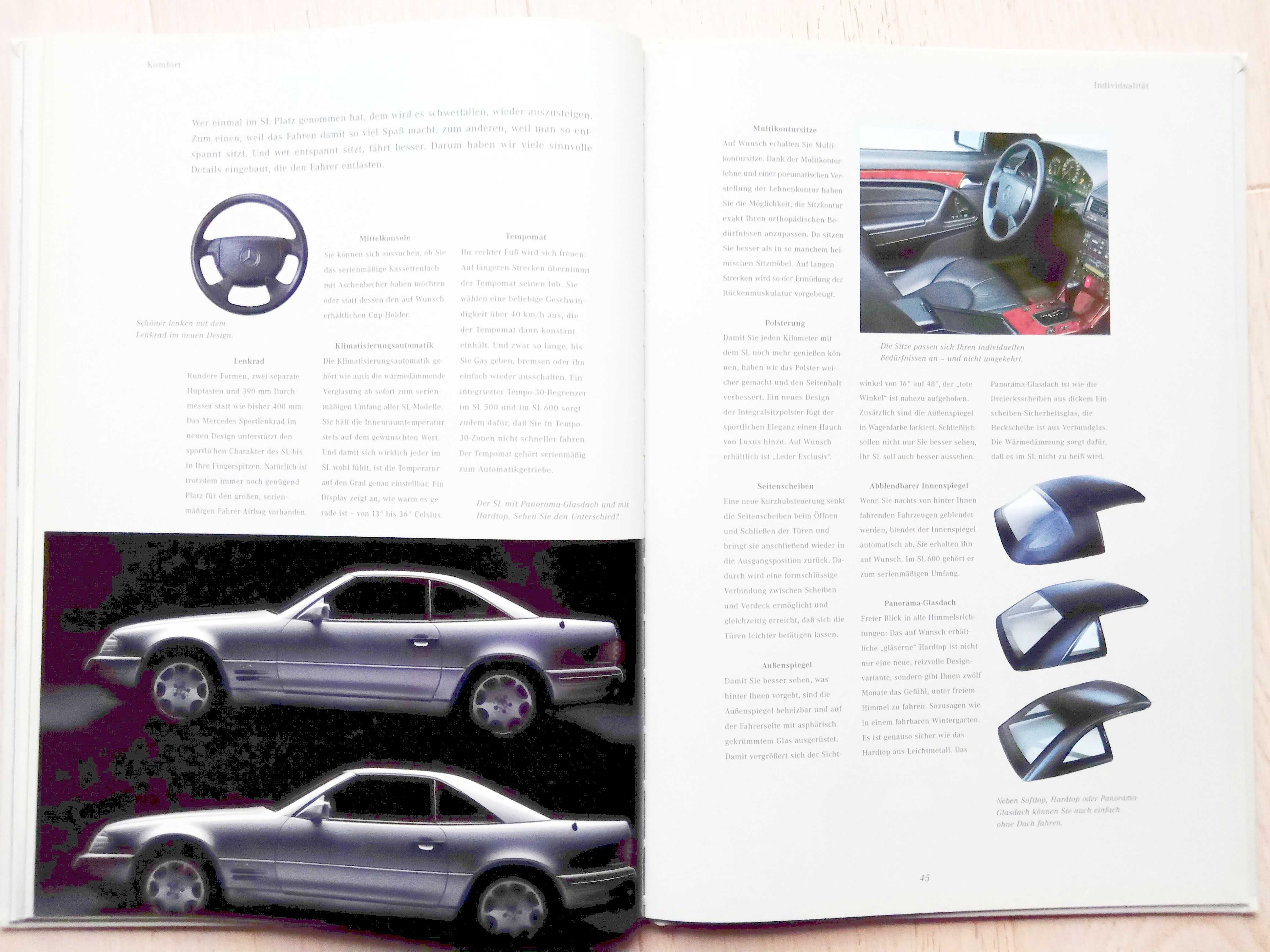 Mercedes SL ( R129 ) 1996 HARD COVER prospekt 62 str., stan BDB