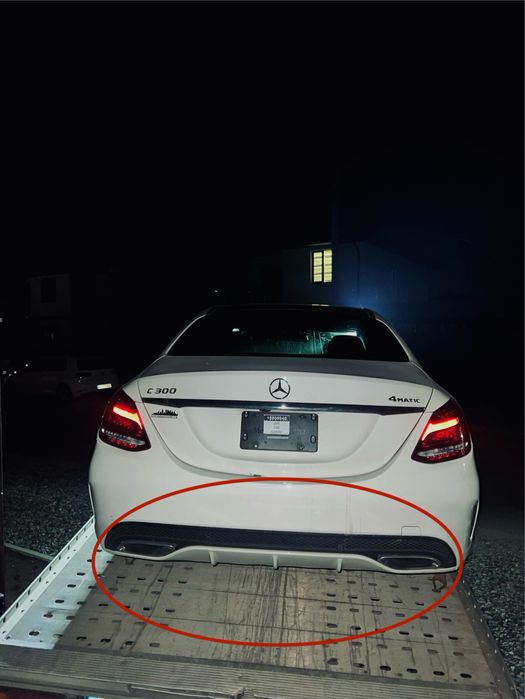 Дифузор с300 w205 задній бампер накладка