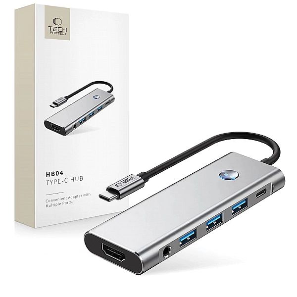 Tech-Protect Hb04 Hub Adapter 9In1 Type-C + Usb2.0 + Usb3.0 + Hdmi 4K