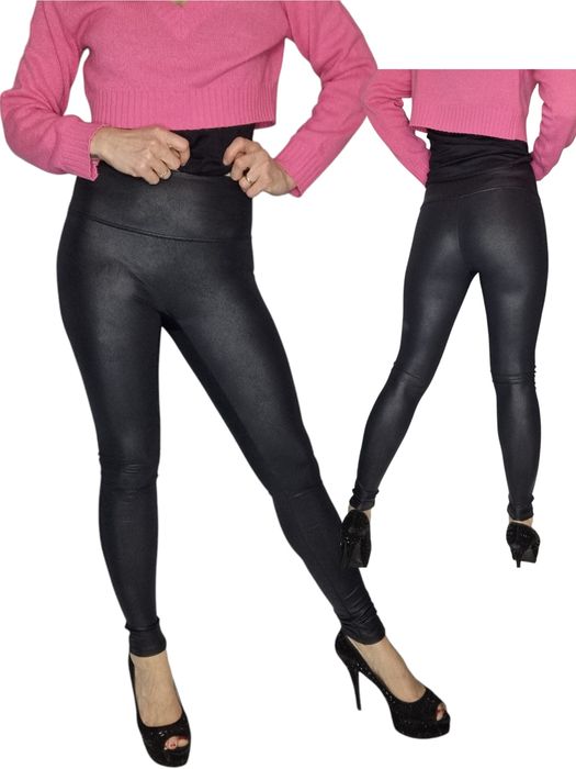 Czarne ala skorzane leginsy primark rozmiar xs 34
