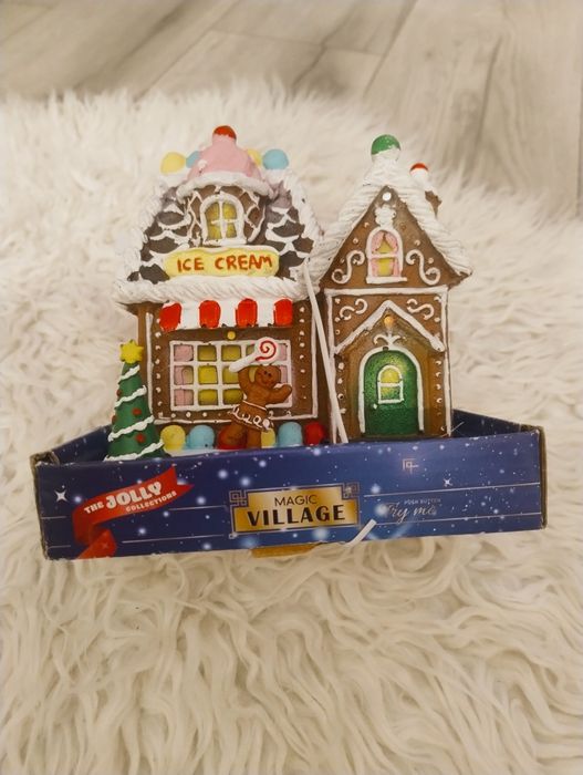 Domek do miasteczka świątecznego lampki LED Boże Narodzenie