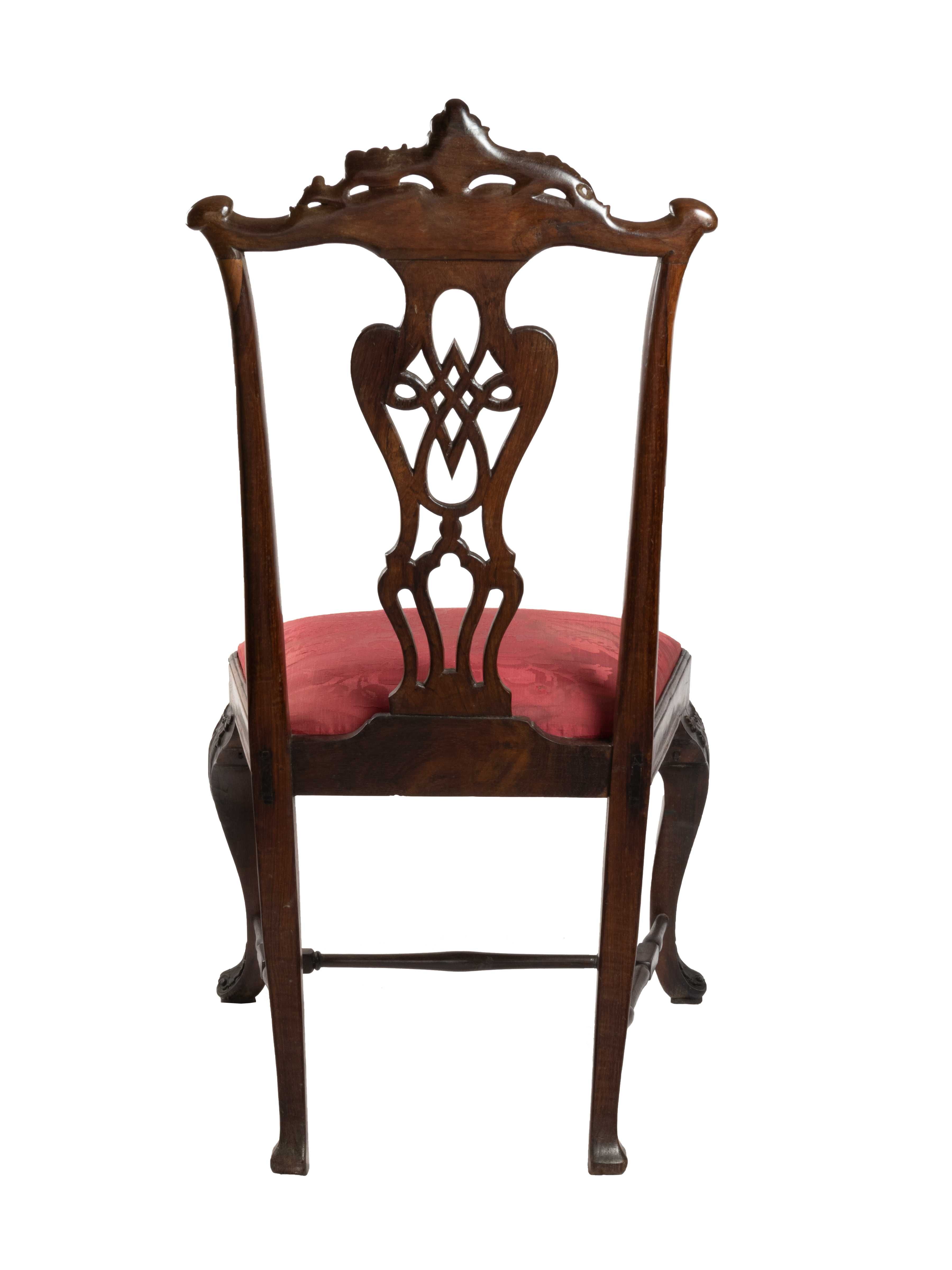 Cadeira pau santo damasco vermelho D José | século XVIII