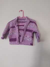 Sweterek Lila fiolet dziewczęcy 86