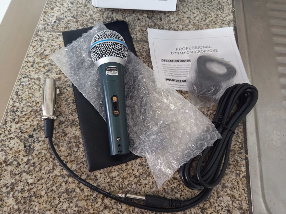 Microfone BETA58A dinâmico Novo