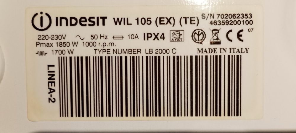 Пральна машина Indesit WIL 105 (EX)