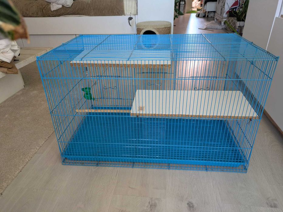 Gaiola grande para aves – 76x45x46 cm – com bebedouro e prateleiras