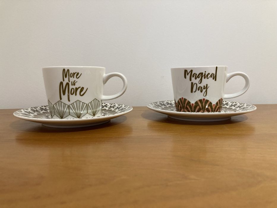 Gato Preto Conjunto de 2 Chávenas de Chá