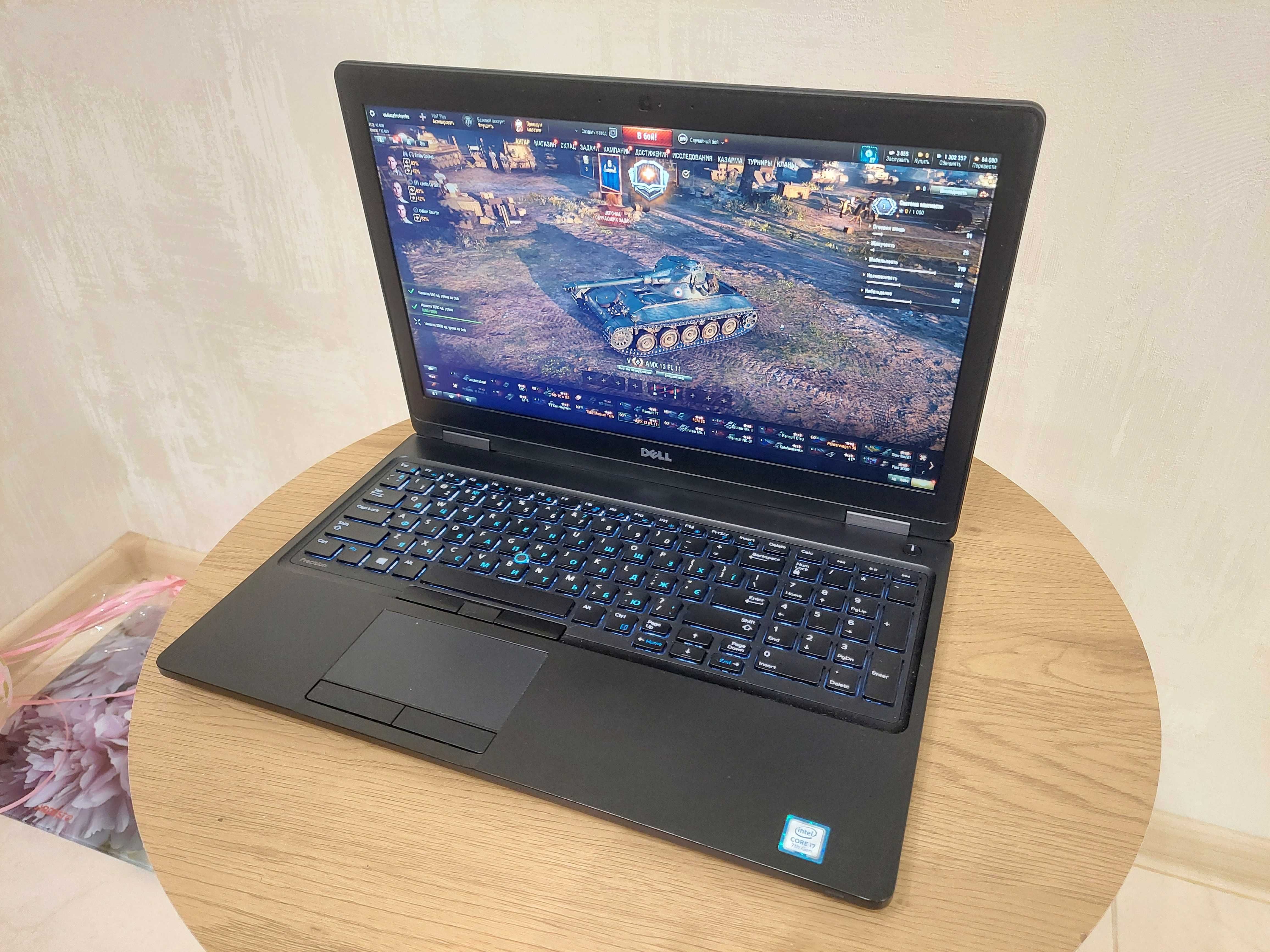 Игровой Dell i7(7th)/32GB DDR4/256 SSD/Гарантия/Full HD/Батарея4ч торг