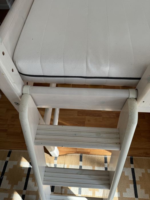 Flexa łóżko piętrowe półwysokie bielone z łóżniem niskim sttan dobry