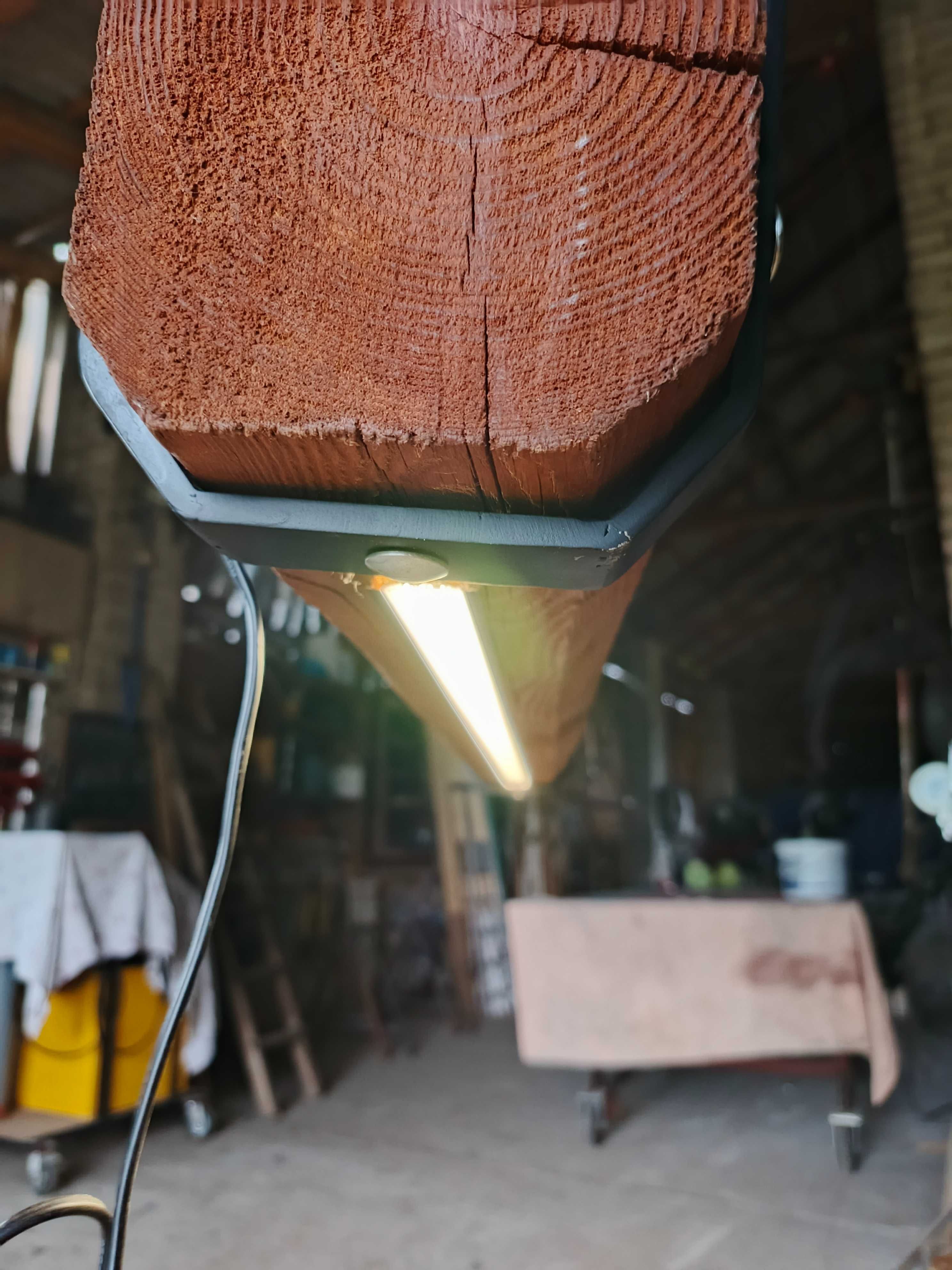 Lampa led belek stare drewno