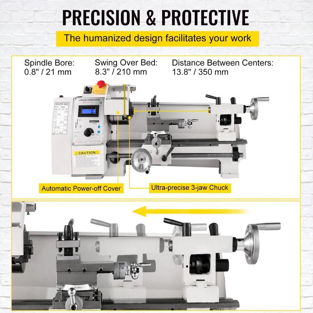 Torno de Metal (650W, 8-14 polegadas)