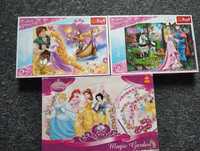 Puzzle 200 razy 2 Disney Princess Księżniczki + GRATIS Gra planszowa