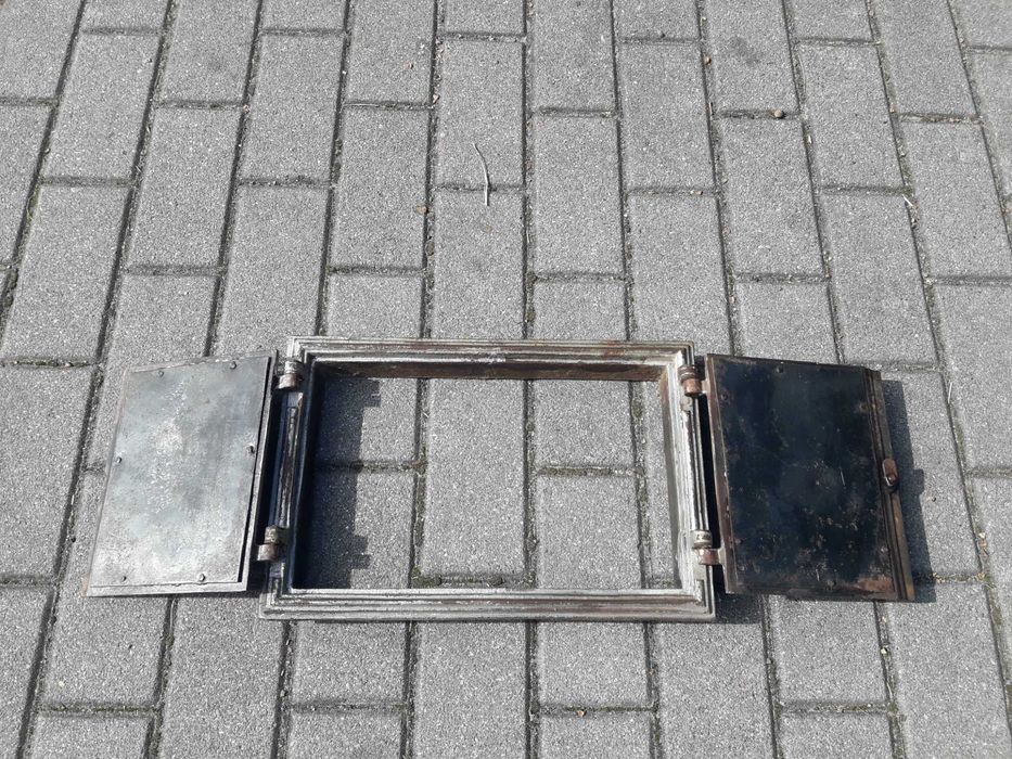 Stare zdobione ażurowe drzwiczki do pieca chlebowego kaflowego secesja