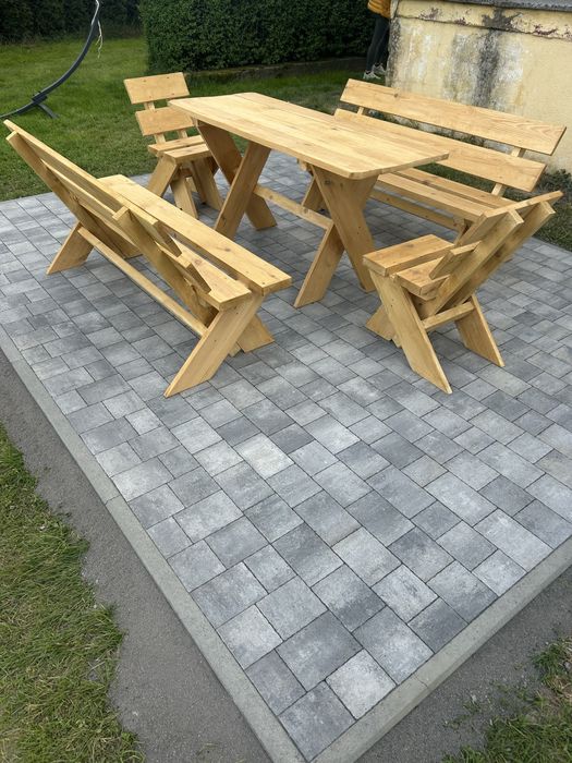 Solidne meble ogrodowe huśtawki piaskownice pergole stoly piknikowe