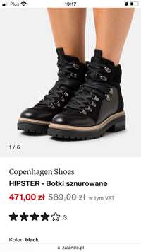 Copenhagen shoes NOWE, skórzane buty zimowe, r.39