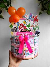 Papierowy tort urodzinowy do przedszkola żłobka szkoły syrenka Ariel