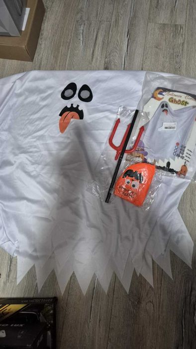 Przebranie duch z widłami i torebką na cukierki 110-130